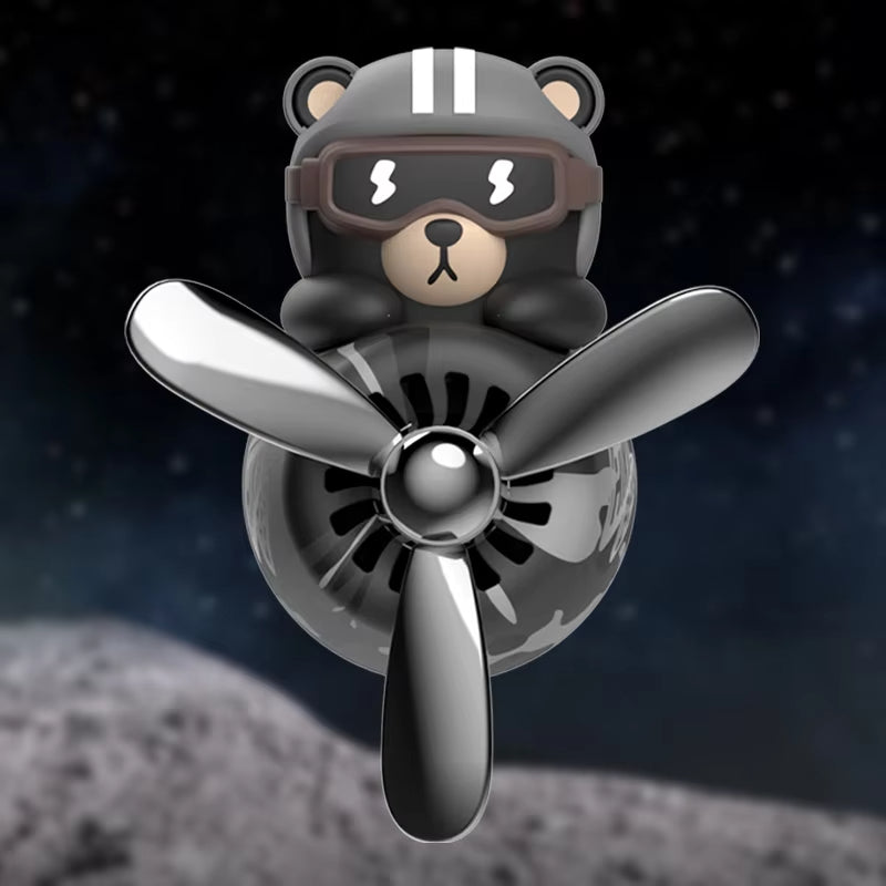 Rotating airplane camo bear pilot car air fresheners perfume diffuser fan vent clip auto accsesories decorations fragrance aroma