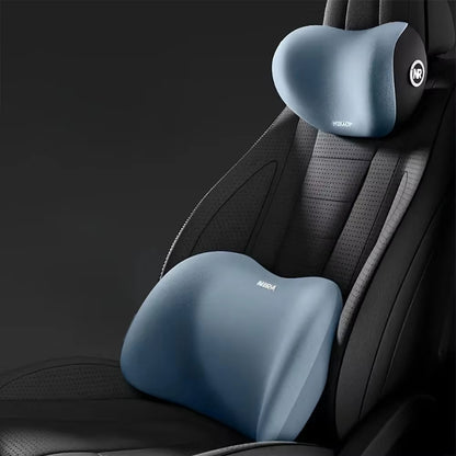 Compressible car headrest and lumbar support kit memory foam breathable seat cushion neck pillow interior decoration accessories