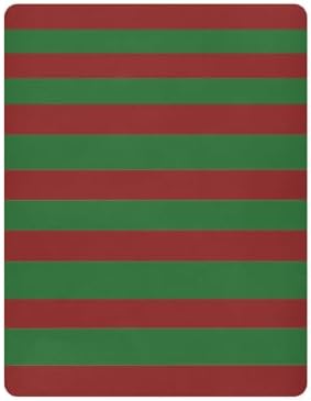 KICPOAY Fitted Crib Sheets with Red and Green Stripes