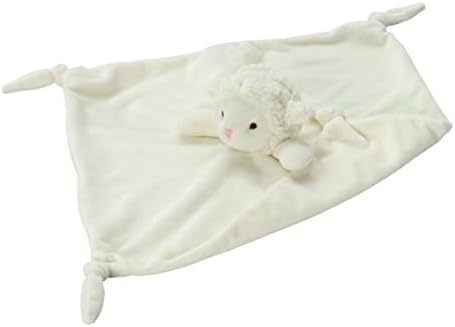 CREVENT Cozy Plush Baby Security Blanket Loveys with Animal Face Ivory Sheep