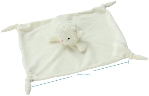 CREVENT Cozy Plush Baby Security Blanket Loveys with Animal Face Ivory Sheep