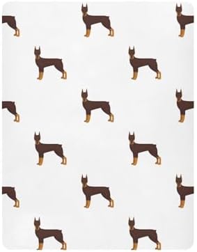 KICPOAY Fitted Crib Sheets Doberman Cartoon Stretchy Playard Sheets for Baby Toddler