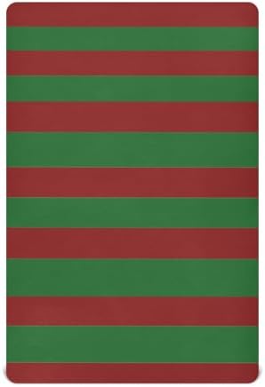 KICPOAY Fitted Crib Sheets with Red and Green Stripes