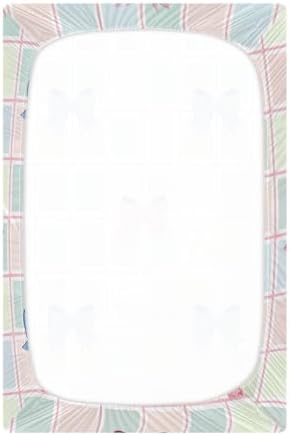 Jihqo Blue Pink Bow Crib Sheets Pack N Play