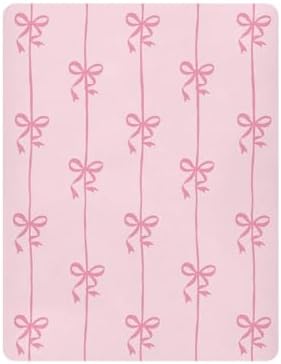 KICPOAY Fitted Crib Sheets with Bow Ribbons Stripy Design