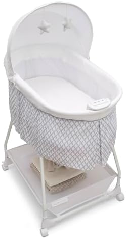 Delta Children Deluxe Soothing Dreams Bassinet with Nightlight and Music
