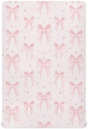 Pink Ribbon Bows Crib Sheets Pack N Play Set