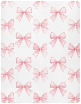 Pink Ribbon Bow Crib Sheets Pack N Play Set