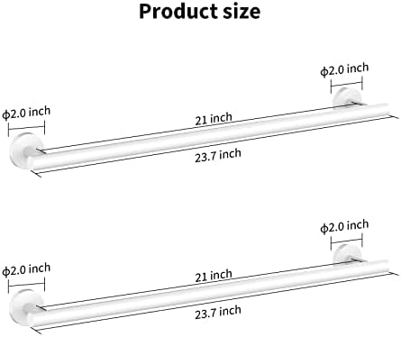 Cilee 2 Piece 24 Inch White Towel Bar Set