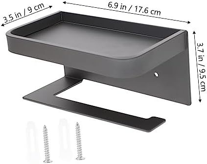 FOYTOKI Wall-Mounted Toilet Paper Holder with Shelf