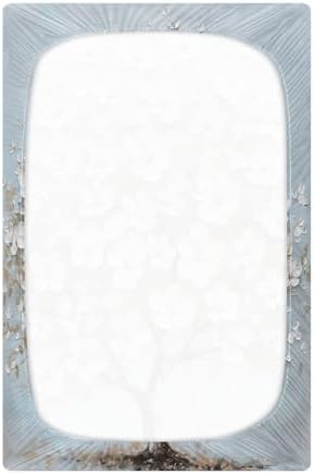 Wassud White Cherry Blossom Crib Sheets 28x52