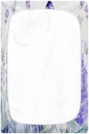 Wassud Lavender and Butterfly Crib Sheets Set