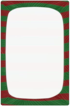 KICPOAY Fitted Crib Sheets with Red and Green Stripes