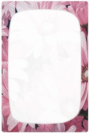 Wassud Pink Daisies Crib Sheets for Boys Girls