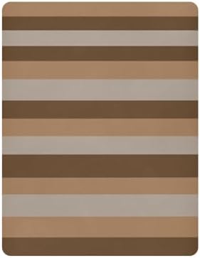 KICPOAY Fitted Crib Sheets with Stretchy Dark Light Brown Stripes