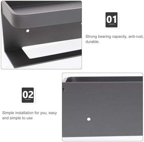 Wall Mounted Toilet Paper Holder with Shelf Storage 1