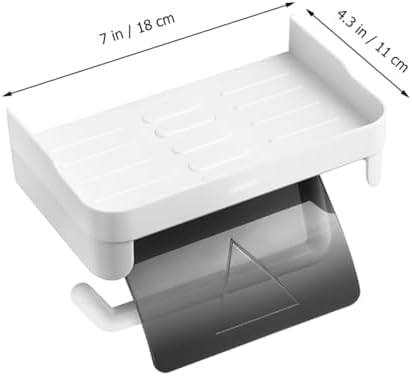 HOLIDYOYO Toilet Paper Holder with Storage Shelf and Punch Design