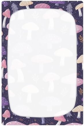 Wassud Cute Cartoon Mushrooms Crib Sheets Pack