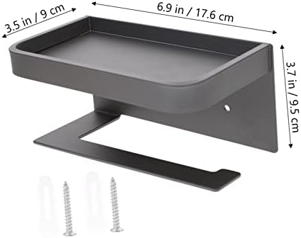 Angoily High-Capacity Aluminum Toilet Paper Holder with Shelf