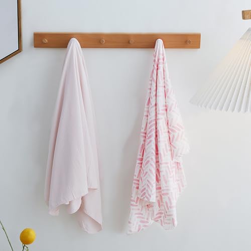 Viviland Jersey Swaddle Blanket 40x30 Inches 2 Pcs Pink Leaf