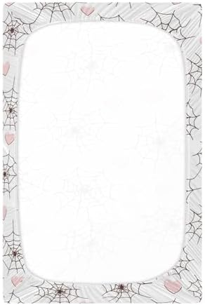 Wassud Spider Crib Sheets Breathable Pack and Play Sheets