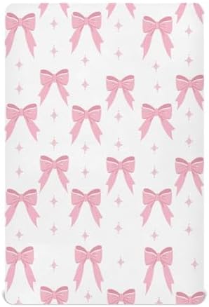 Jihqo Ribbon Bows Crib Sheets Pack N Play Set
