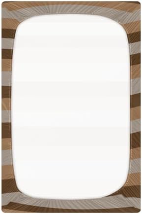 KICPOAY Fitted Crib Sheets with Stretchy Dark Light Brown Stripes