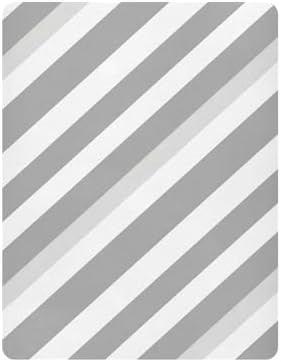 Wassud Gray Stripes Crib Sheets Set for Boys Girls