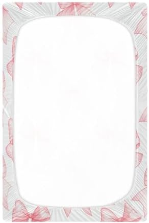Pink Ribbon Bows Crib Sheets for Pack N Play and Mini Crib