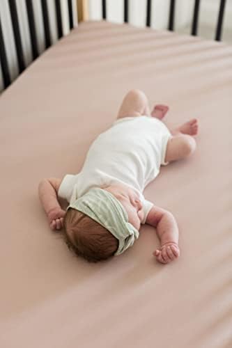 Pobibaby Pink Beige Crib Sheet - Ultra Soft Cotton Blend