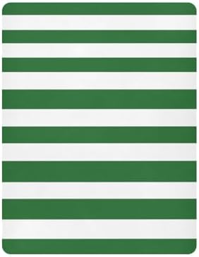 KICPOAY Fitted Crib Sheets with White and Green Stripes