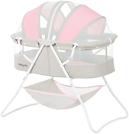 Dream On Me Karley Bassinet Grey and Pink