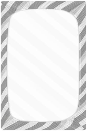 Wassud Gray Stripes Crib Sheets Set for Boys Girls