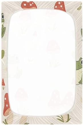 Frogs and Mushrooms Crib Sheets for Boys Girls Pack N Play Set