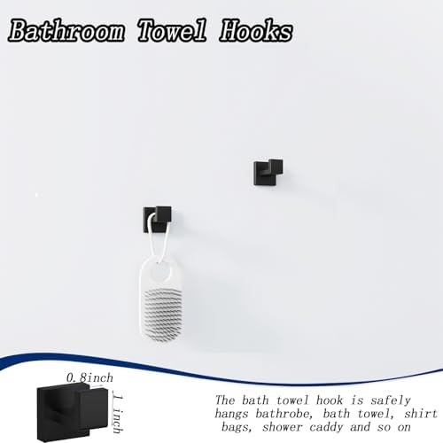 10-Piece Matte Black Towel Bar Set for Bathroom 1
