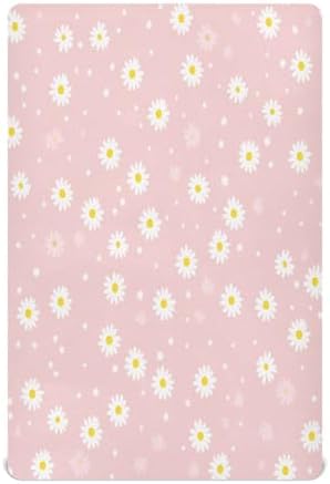 Jihqo Pink Daisy Crib Sheets Pack N Play Set