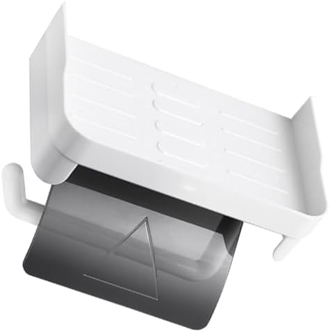 HOLIDYOYO Toilet Paper Holder with Storage Shelf and Punch Design