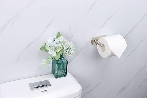Stainless Steel Toilet Roll Holder - Self Adhesive Rust Resistant Easy Install