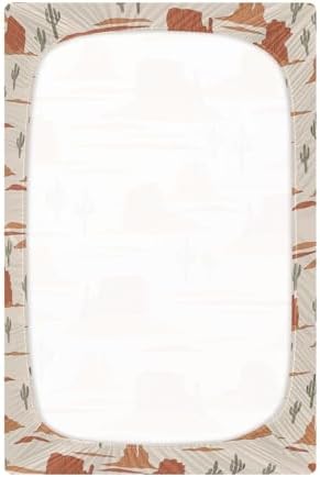 KICPOAY Fitted Crib Sheet with Cactus Pattern