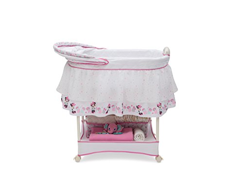 Delta Children Gliding Bedside Bassinet with Disney Minnie Mouse Design 1