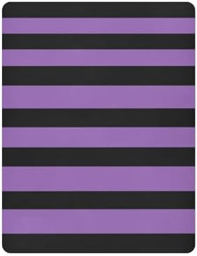KICPOAY Black Purple Striped Crib Sheets for Baby Toddler