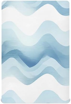 Wassud Navy Blue Crib Sheets Set for Boys Girls 1