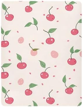 Wassud Cherry Pattern Crib Sheets 27x39 Inch Pack and Play Fitted
