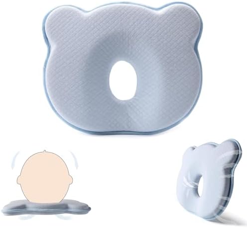 Memory Foam Baby Pillow for Newborns with Flat Head Prevention