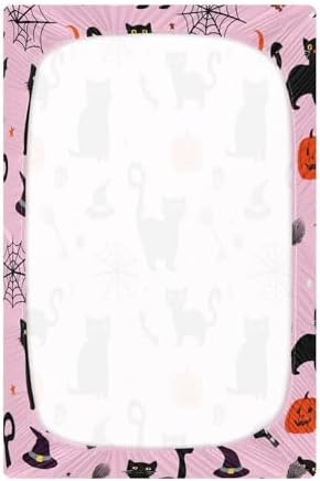 FUGIDOG Halloween Crib Sheets Soft Breathable Baby Bedding