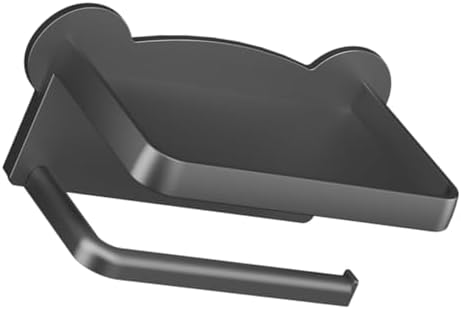 Wall-Mounted Paper Towel Holder with Shelf Gray Double Roll Hanger