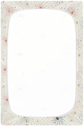 Wassud Fireworks Crib Sheets Pack and Play Fitted 27x39 Inch