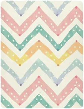 Wassud Rainbow Zigzag Crib Sheets for Boys Girls 27x39 Inches