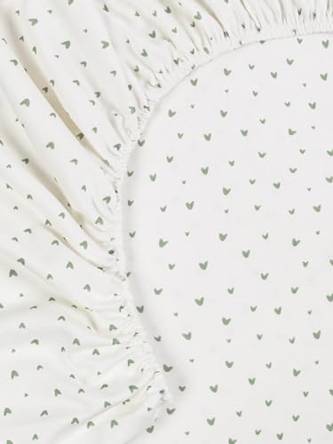 Under The Nile Organic Cotton Playpen Sheet - Hearts 37x29