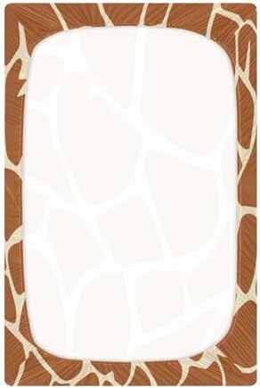Fitted Crib Sheet Giraffe Skin Brown Stretchy Playard Sheet for Baby Toddler